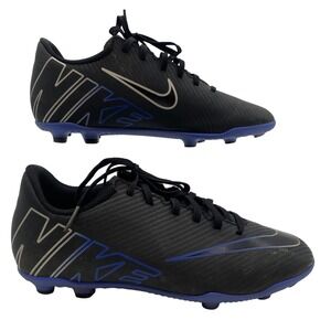 Nike Junior Mercurial Vapor 15 Club FG/MG 5Y Black Blue DJ5958-040 Soccer Cleats